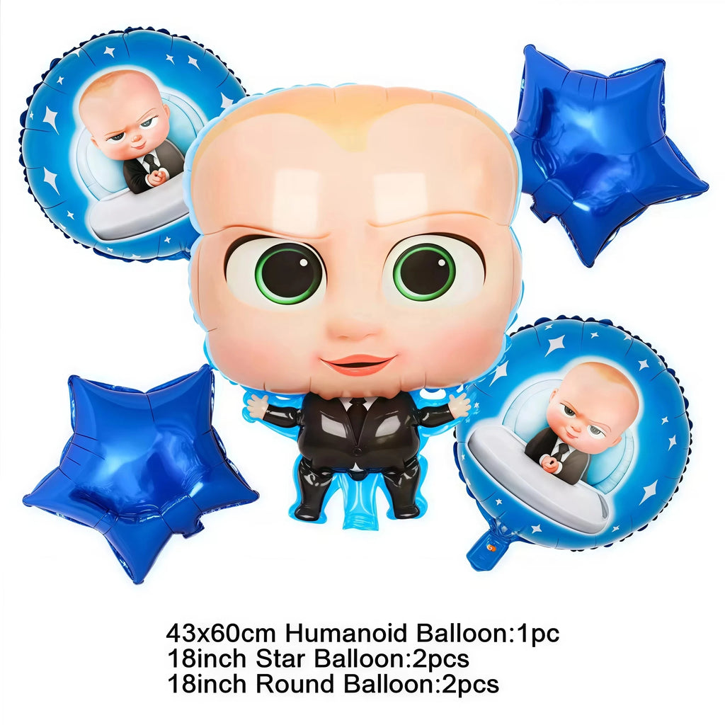 Cartoon Bossed Baby Newborn 1st Birthday Party Decorations Cute Balloons Plates Banner Tableware Set for Kids Party Favors Gifts