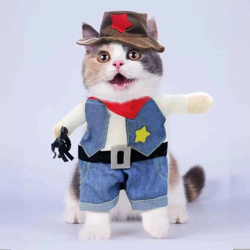 Easy To Wear Halloween Pet Costume Funny Soft Fabric Dog Cosplay Clothing Pet Supplies Uniform Kitten Puppy Costume