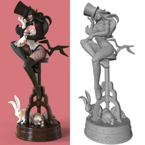 1/24Room Decoration Sexy Magician Anime Character Statue 3D Printed Gray Model Figurine DIY Doll Model Unassembled And Unpainted