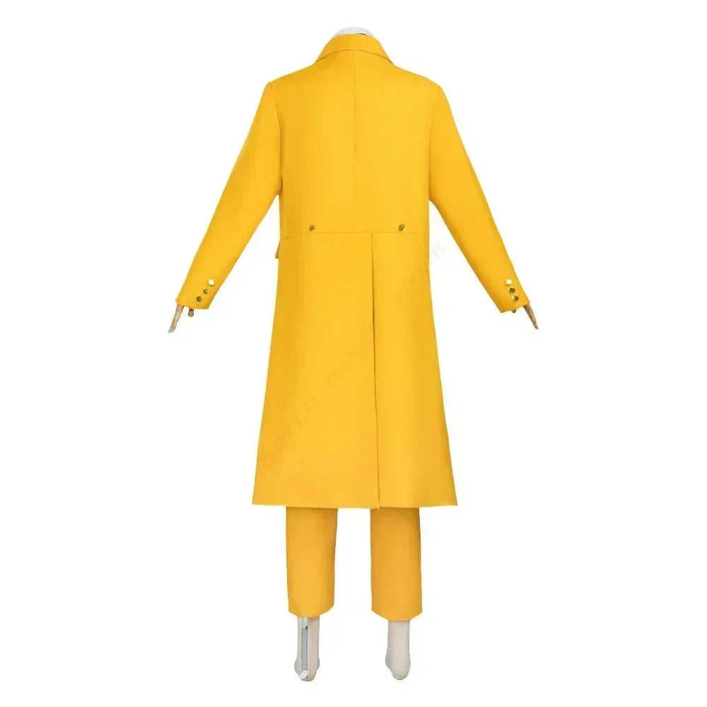 Movie The Mask Cosplay Yellow Uniform with Hat Green Mask Halloween Carnival Party Clown Props Costume - Big Tim's Magic Emporium
