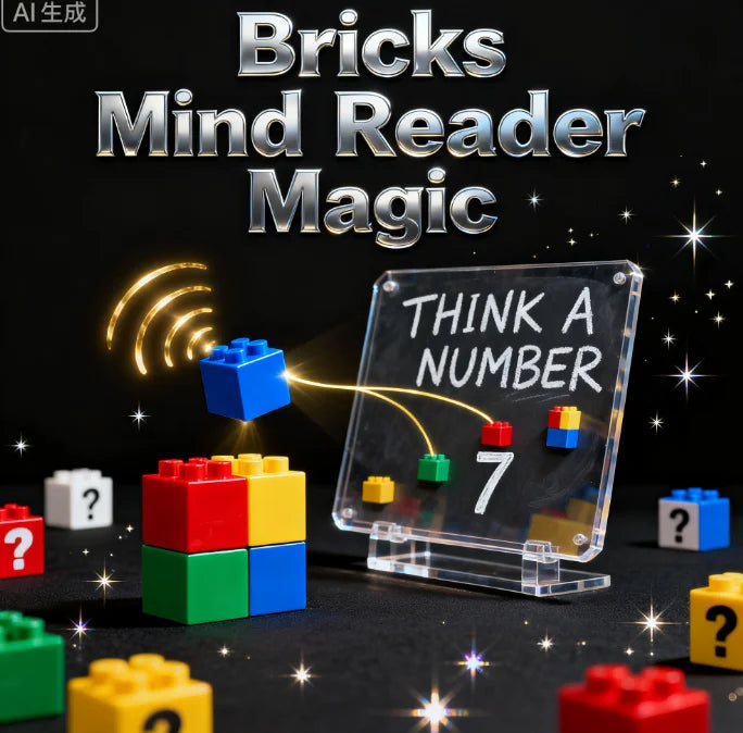 Bricks Mind Reader Close-Up Magic Trick Mentalism Illusions Gimmicks Magician Props for Funny Party Kids Show - Big Tim's Magic Emporium