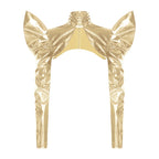 Metallic Shoulder Armor Shrug Crop Top & Sleeves Futuristic Pauldron Stage Costume