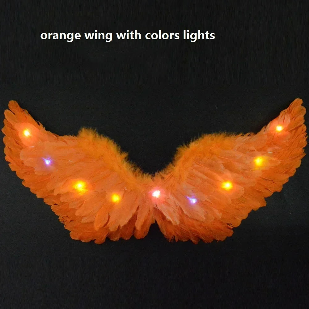Party Glow LED Angel Feather Wing with Luminous Light Up Effect for Costume Birthday, Wedding and Christmas - Big Tim's Magic Emporium