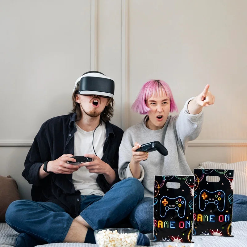 10/25pcs Game Party Gift Bag Electronic Game Theme Birthday Party Decor Happy Birthday Party Gift Bag with Handle Party Supplies - Big Tim's Magic Emporium