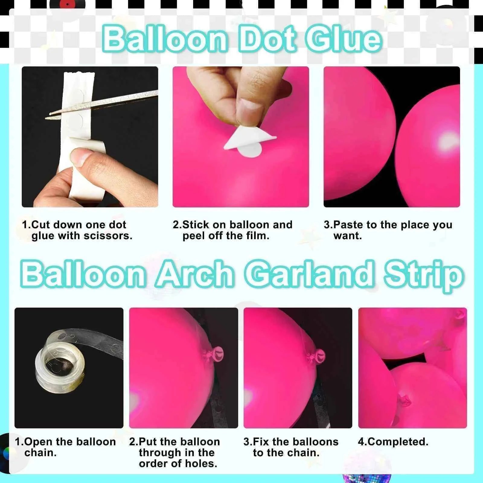 280 Pieces 50s Themed Party Decorations 50s Background Disco Balloon Arch Tableware 50s Music Party Supplies Photo Booth Props