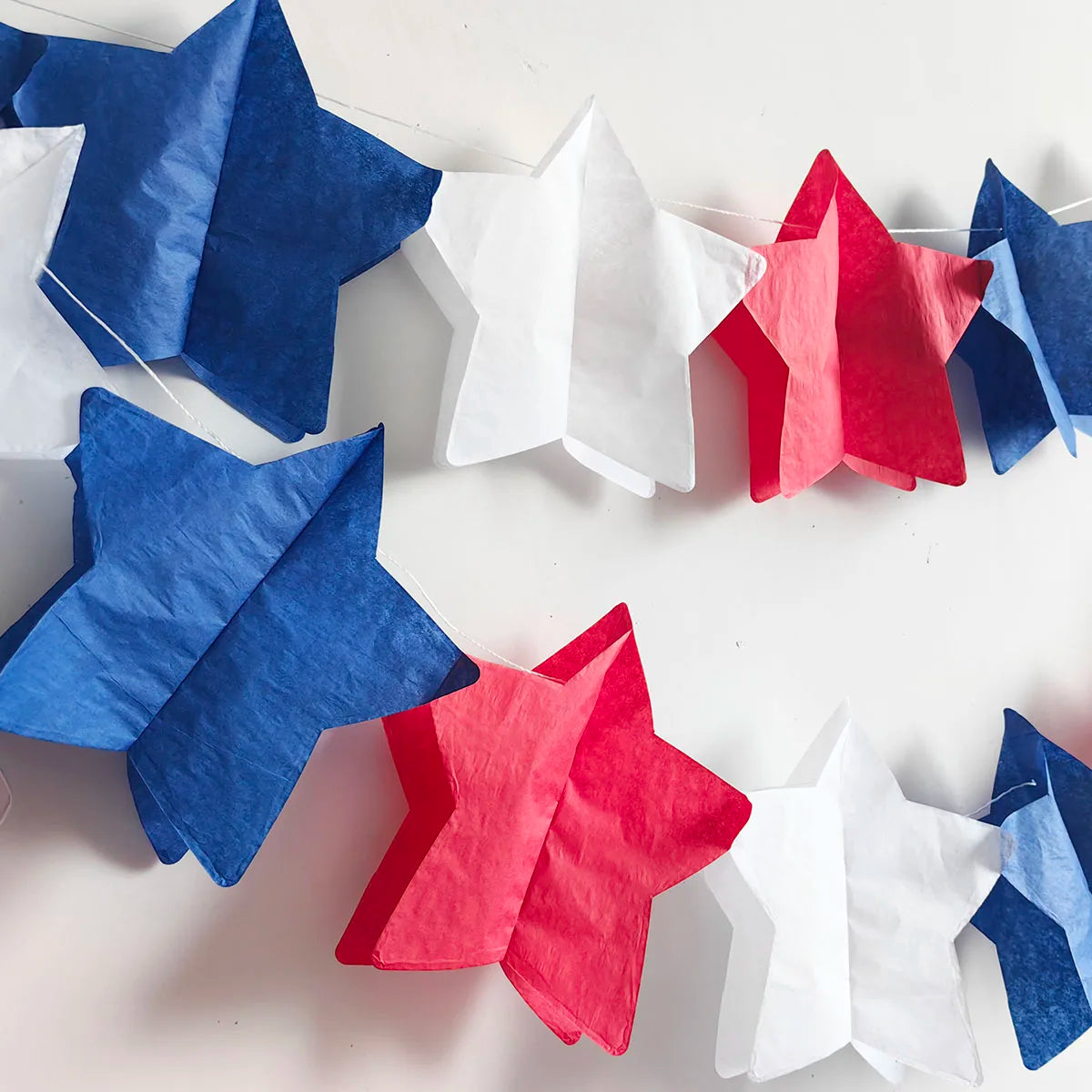 1PCX3Meter Red Blue White Paper Garland Fourth of July USA America Independent Day Celebration Decor Party Hanging Decoration f