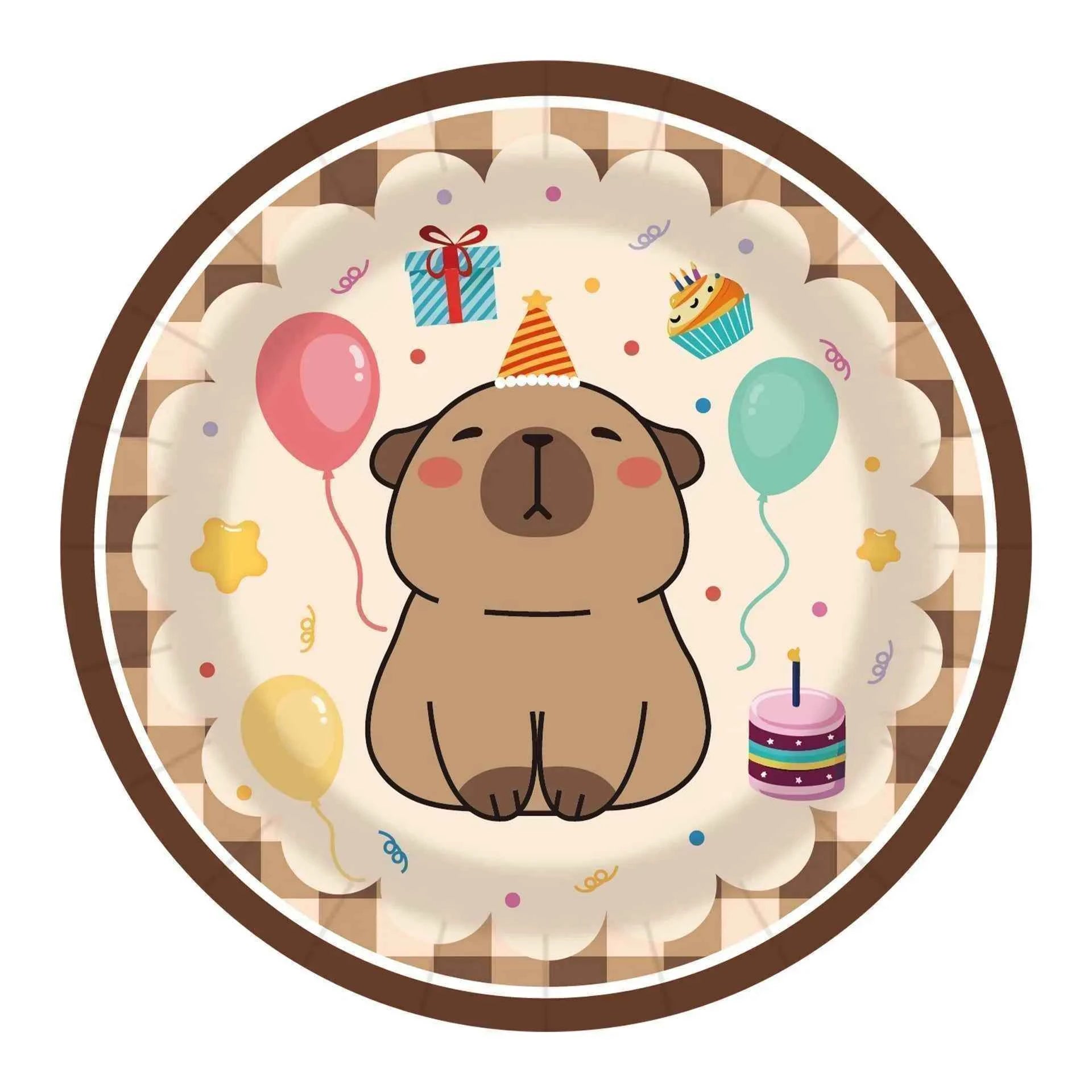 Cartoon Capybara Birthday Party Decoration Disposable Tableware Cup Plate Napkins Tablecloth Banner Baby Shower Birthday Party