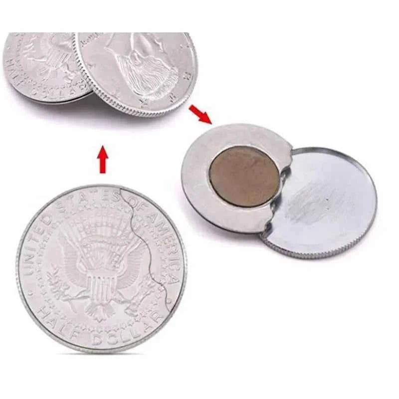 1Pc Magnetic Flipper Coin Butterfly Coin Magic Trick Money Magic Prop for Close-Up Street Stage Magicians