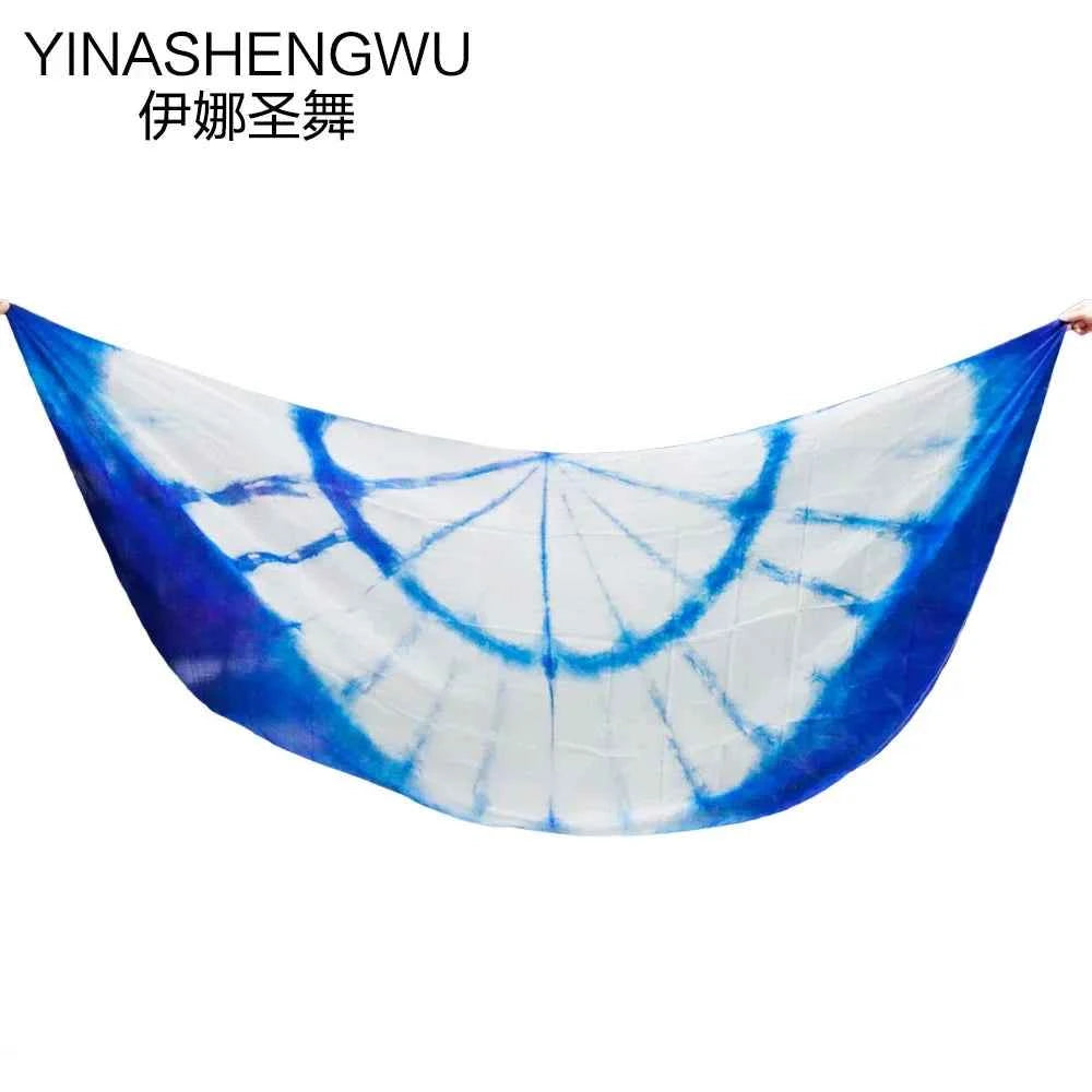 Dance Props 100% Silk Stage Performance Props Half semicircle Belly Dance Silk Semicircle Veils white royal blue