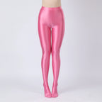Oil Glossy High-Stretch Satin Pencil Pants & Leopard Print Leggings