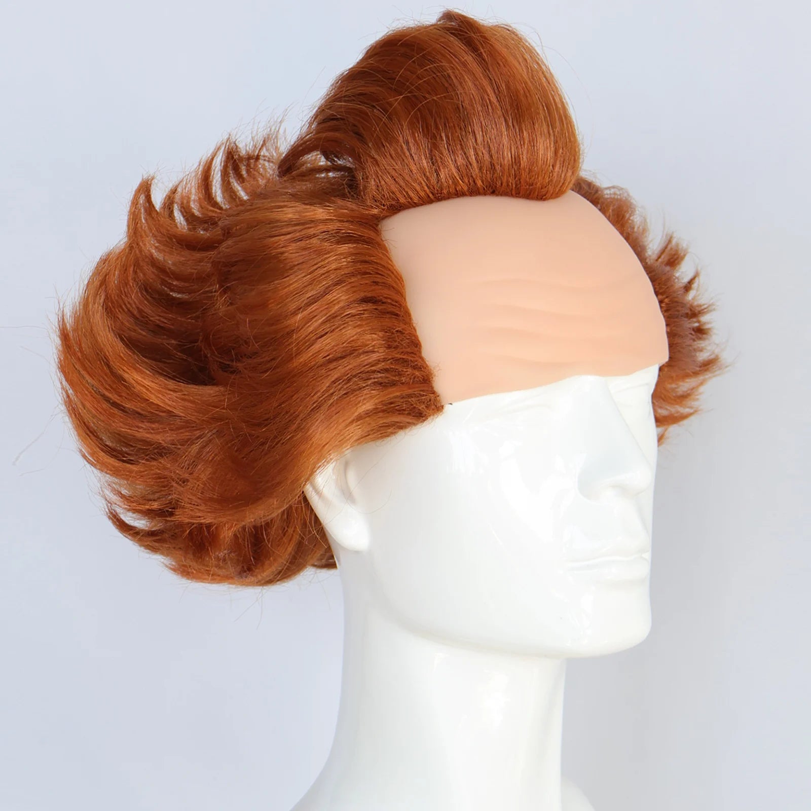 Synthetic Clown Wig for Halloween Cosplay -Orange Curly Hair with Realistic Bald Cap, Perfect for It Movie Character Costume - Big Tim's Magic Emporium