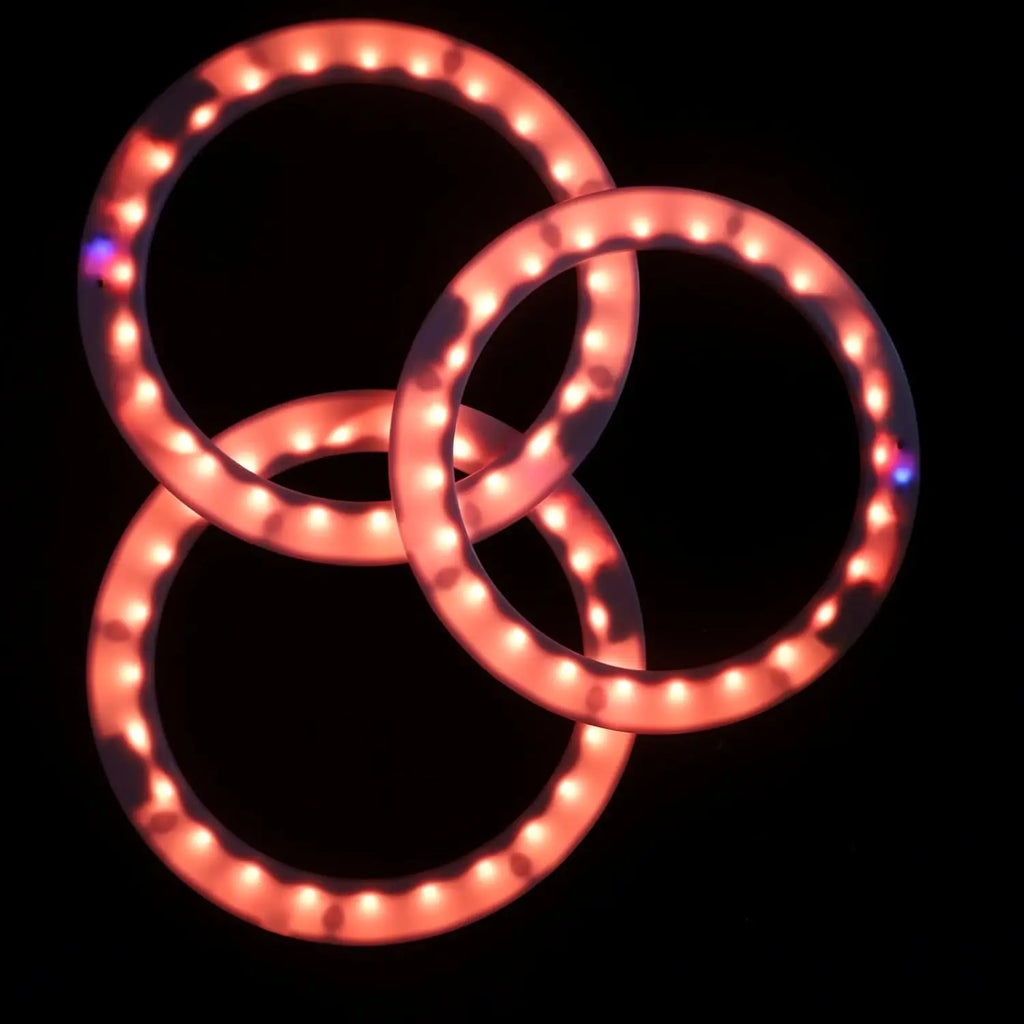 PEHHAH Led Juggling Rings Rechargeable Light Up Juggling Rings Multiple Colors with Charger Set of 3