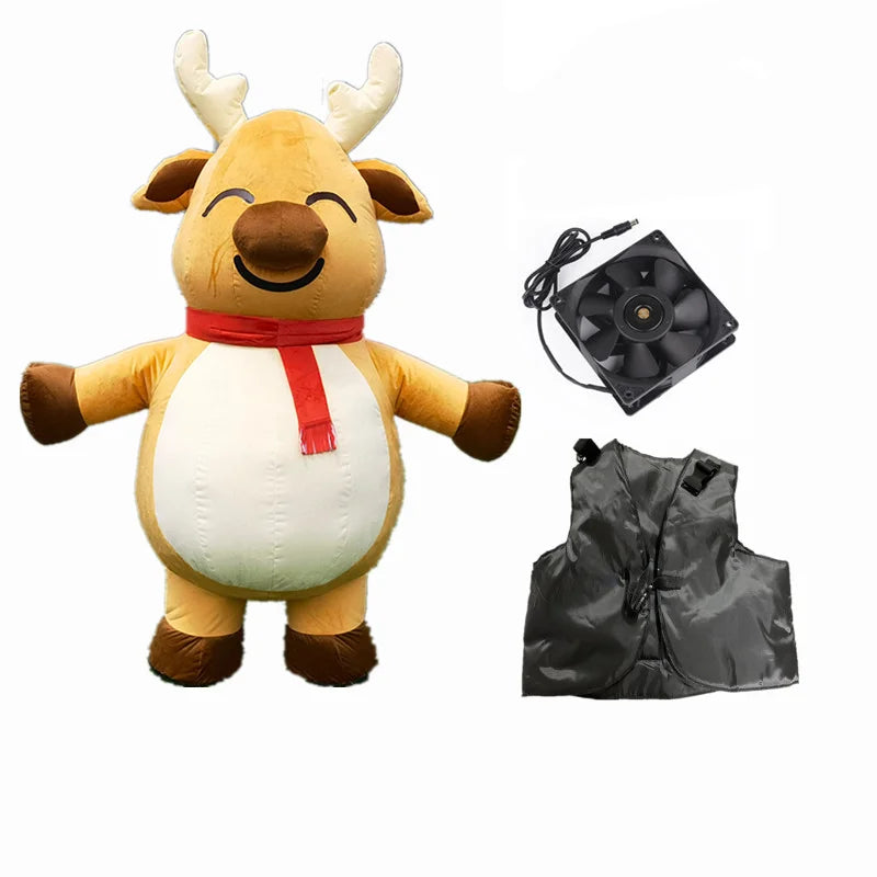 Inflatable Santa Claus Snowman Deer Mascot Costume Adult Fancy Dress Christmas Party Kawaii Mascot Costume Carnival Costumes - Big Tim's Magic Emporium