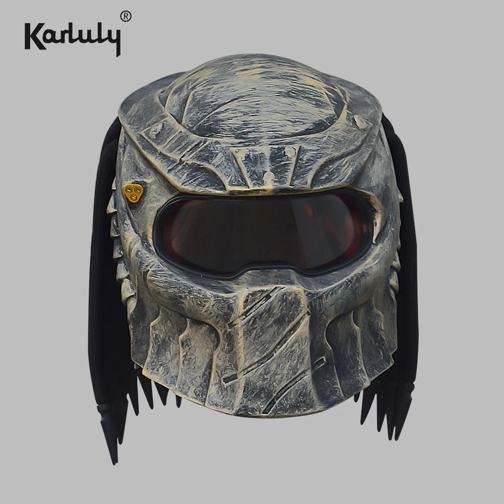 Personalized Full Coverage Predator Carbon Brazed Special Shape Helmet Vintage Motorcycle Sports Bike Full Face Party face mask - Big Tim's Magic Emporium