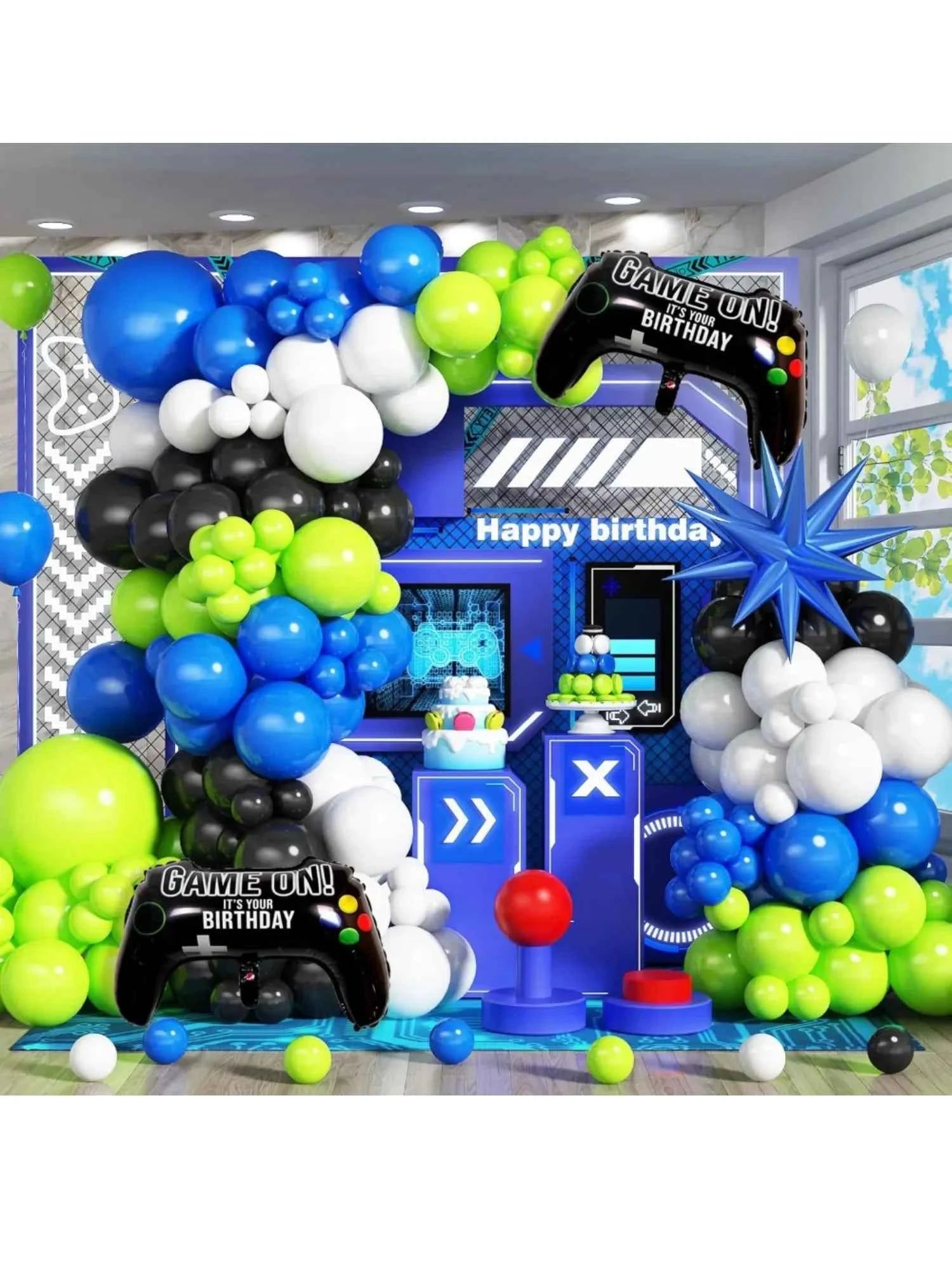 135pcs Game-themed Birthday Sets, Birthday Parties, Game Night Birthday Party Decorations, Create Immersive Esports Carnivals