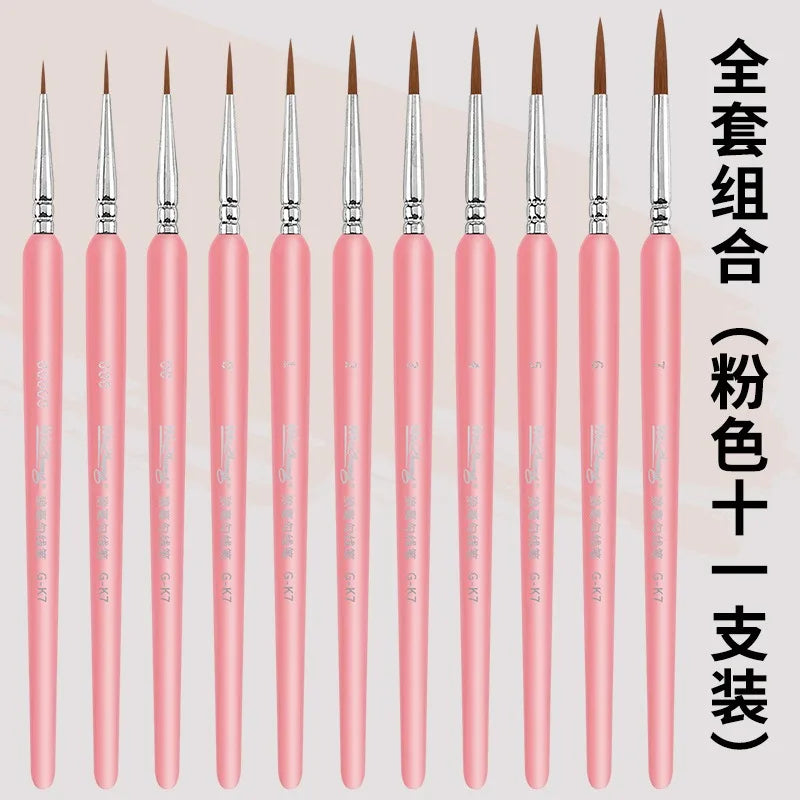 11 PCS Detail Paint Brush Set Miniature Fine Tip Paint Brush for Acrylic Painting, Watercolor, Face, Crafts, Line Drawing Artist