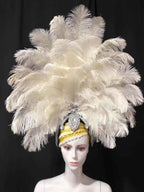 The Stardust Dionysia – Elegant Faux Fur & Rhinestone Samba Carnival Headdress