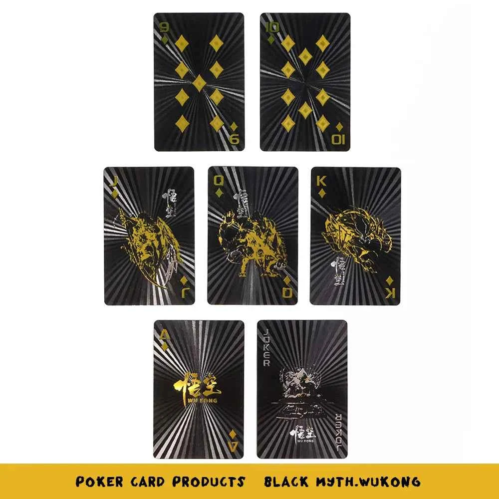 WUKONG Plastic Deck of Cards Easy Shuffling Black Playing Cards Board Game Waterproof Poker Cards for Entertainment