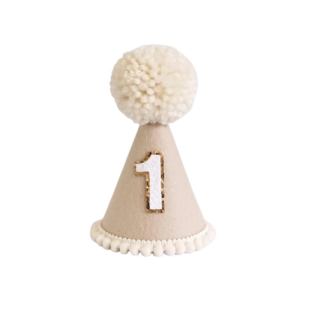 Neutral party hat, 1st birthday, 2nd birthday crown, Cake smash prop, birthday crown, party hat, first birthday girl, boy. - Big Tim's Magic Emporium