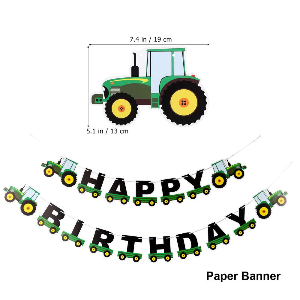 Tractor Party Paper Plates Cups Napkins Banner Tractor Birthday Party Supplies Tractor Themed Party Decor for Party Farm Party - Big Tim's Magic Emporium