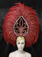 The Stardust Wings of Radiance – Deluxe Feathered Samba & Carnival Crown