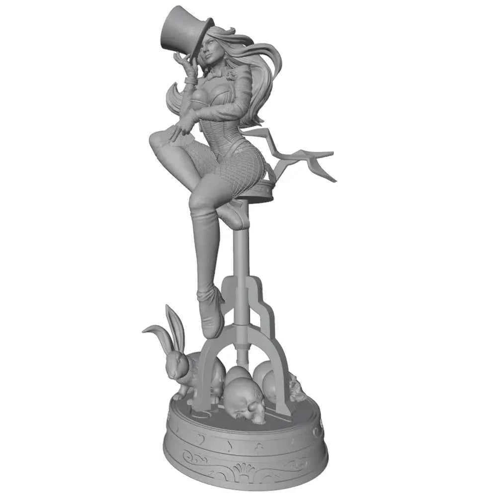 1/24Room Decoration Sexy Magician Anime Character Statue 3D Printed Gray Model Figurine DIY Doll Model Unassembled And Unpainted