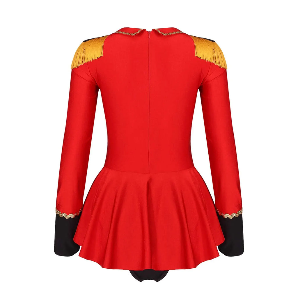 Women's Circus Ringmaster Long Sleeve Skirted Bodysuit Costume