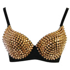 Metallic Rivet Studded Gothic Push-Up Bra & Punk Rave Bralette
