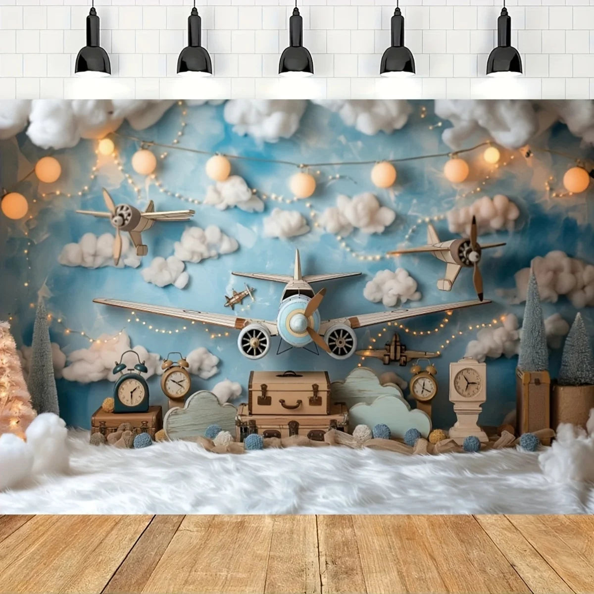 1PC, airplane travel party background, 1st birthday party flying dream background, travel birthday party background - Big Tim's Magic Emporium