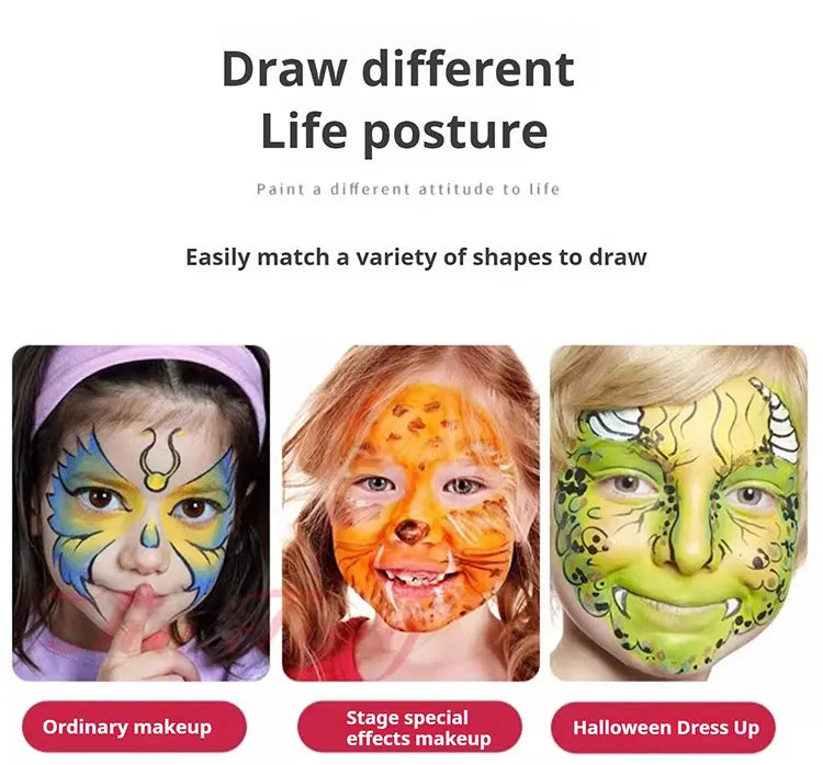 Face body Painting waterproof 6 colors Water Based Nontoxic Body Art kids Festival Fancy Dress Paint Body & Face Paint make up