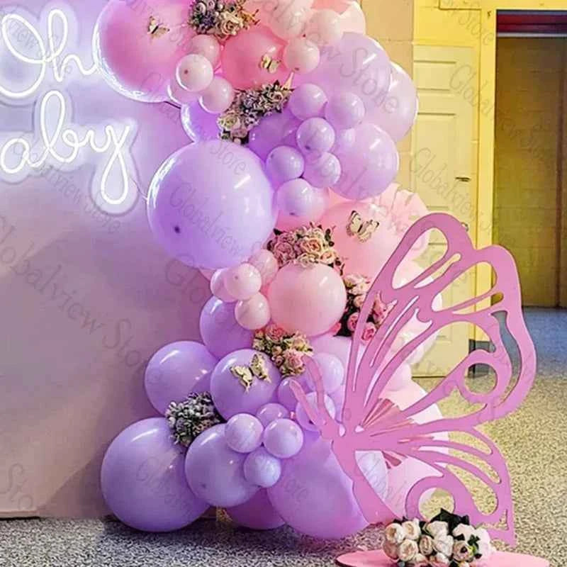 Purple Pink Butterfly Cutouts Hollow DIY Butterflies Decoration Baby Shower 1st Birthday Party Decor Supplies Girls Cut Out