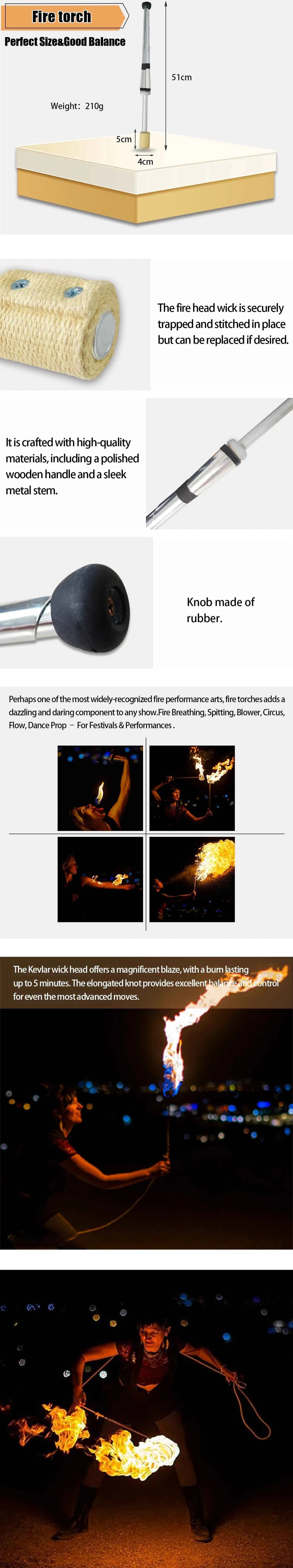 Classic Fire Juggling Torches for Play and Fun set of 3 - Big Tim's Magic Emporium