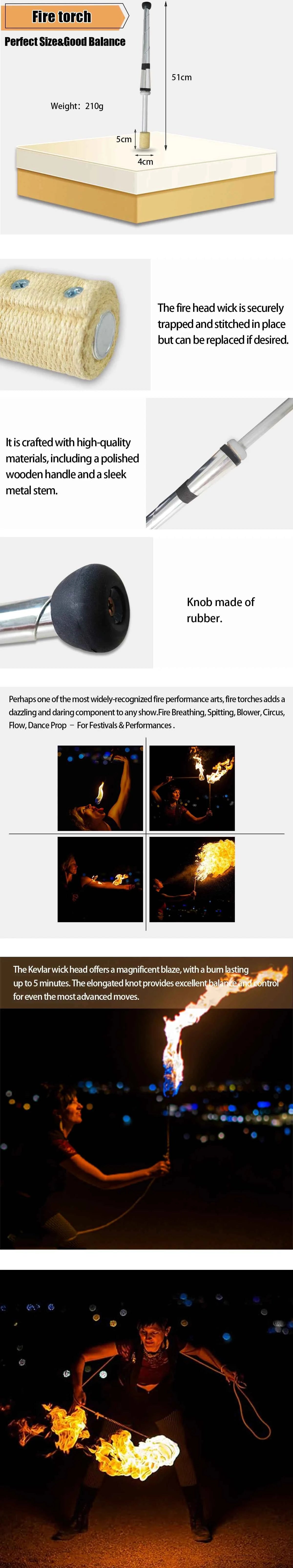Classic Fire Juggling Torches for Play and Fun set of 3 - Big Tim's Magic Emporium