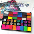 42 Colors Water-Based Face Paint Palette Neon Fluorescent Shades with Glitter Sequins for Art, Festivals, Cosplay Makeup