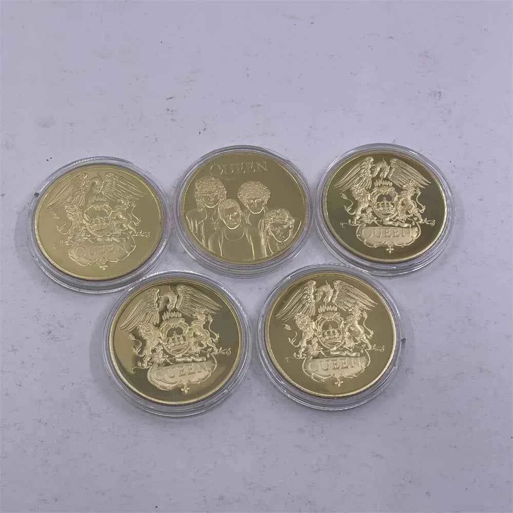 Mixed Designs Queen Gold Coin Popular World Band Commemorative Coin Freddie Mercury Challenge Collectibles Home Decor Gift