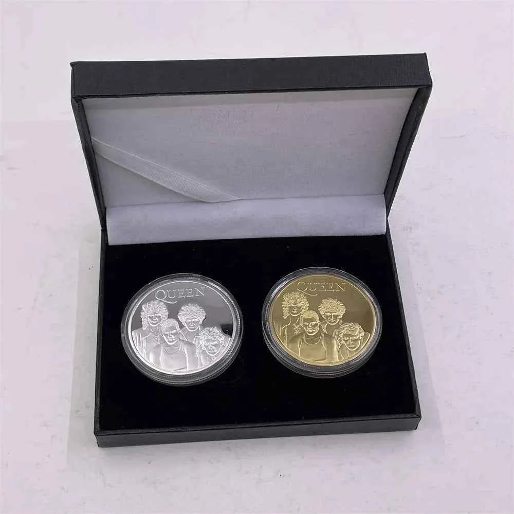 Mixed Designs Queen Gold Coin Popular World Band Commemorative Coin Freddie Mercury Challenge Collectibles Home Decor Gift