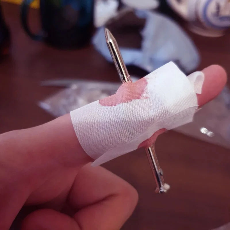 Fake Nail Through Finger Prank Props – Horror Gag Set (5 Pieces) - Big Tim's Magic Emporium