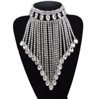Rhinestone Tassel Fringe Necklace