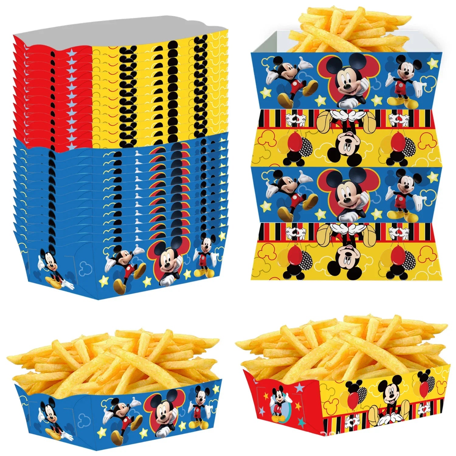 Mickey Minnie Party Decorations Popcorn Boxes French Fries Boxes For Kids Birthday Party Boys Girls Party Supplies Party Favors - Big Tim's Magic Emporium