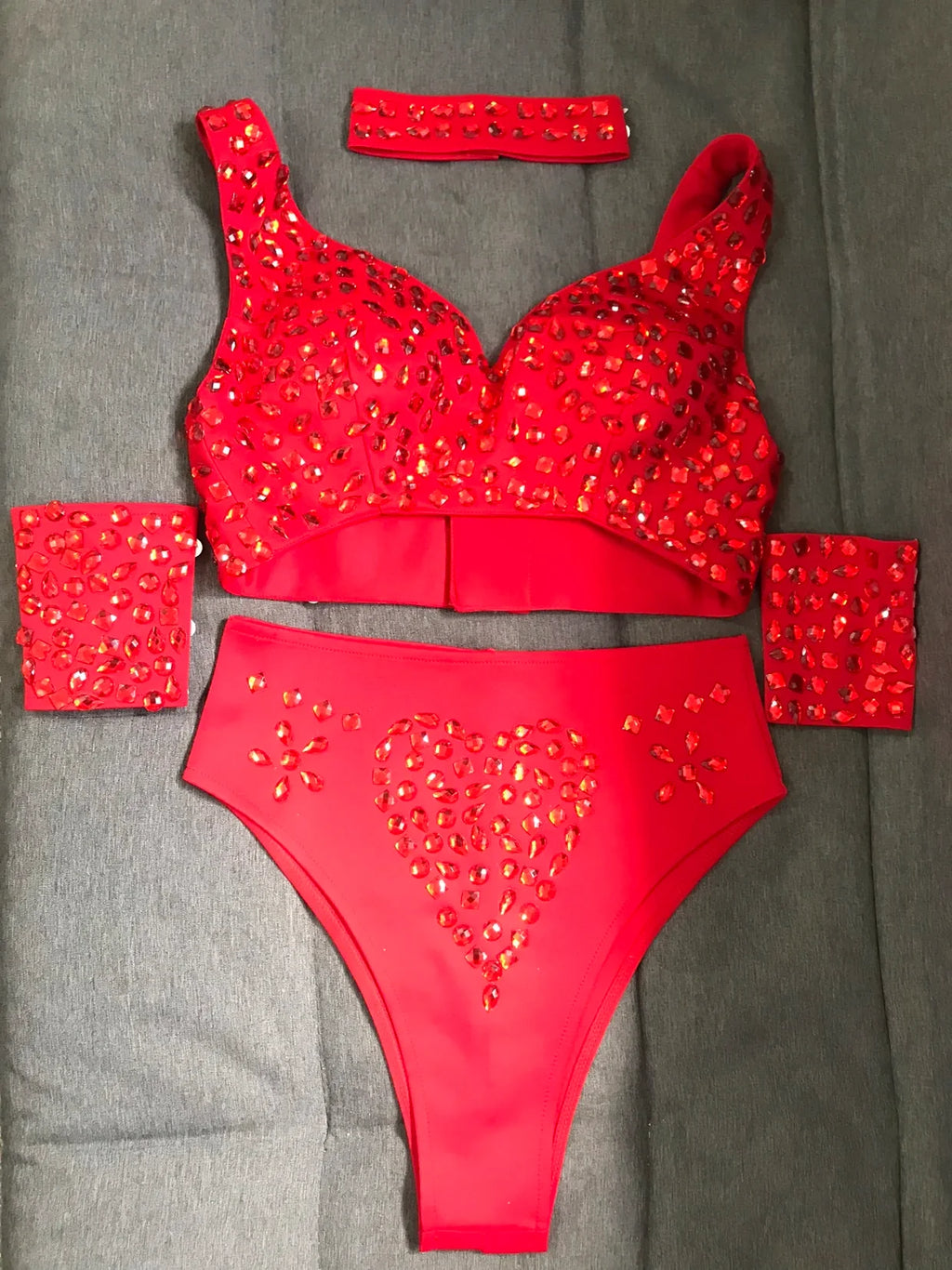 Sexy DJ Nightclub Pole Dance Costume Rhinestone Bikini Rave Outfit Party Show Stage Wear Dancer Team Performance Clothes