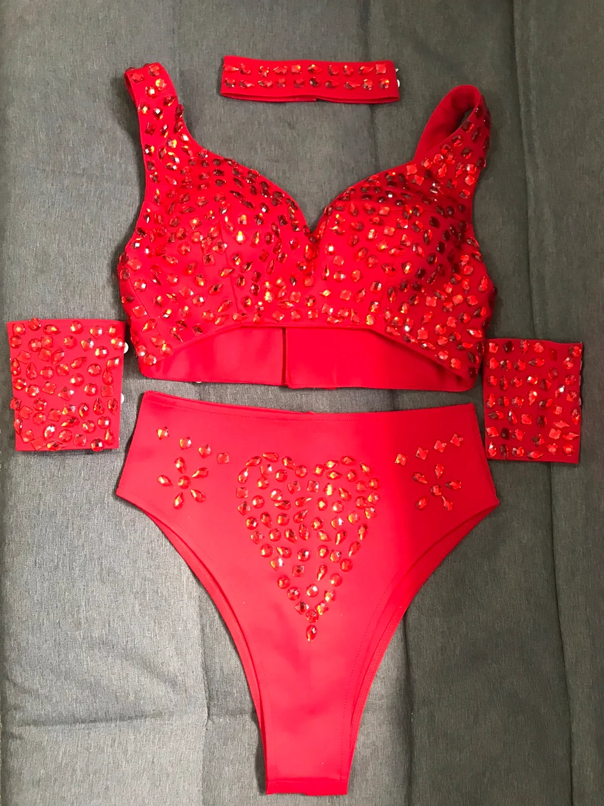 Sexy DJ Nightclub Pole Dance Costume Rhinestone Bikini Rave Outfit Party Show Stage Wear Dancer Team Performance Clothes