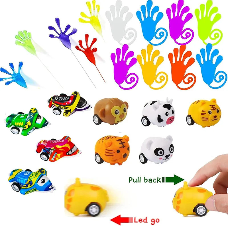 117/124Pc Kids Birthday Party Popular Pinata Stuffed Toy Finger Skateboard Tumbler Fidget Toys Carnival Prize Pinata Filler Gift