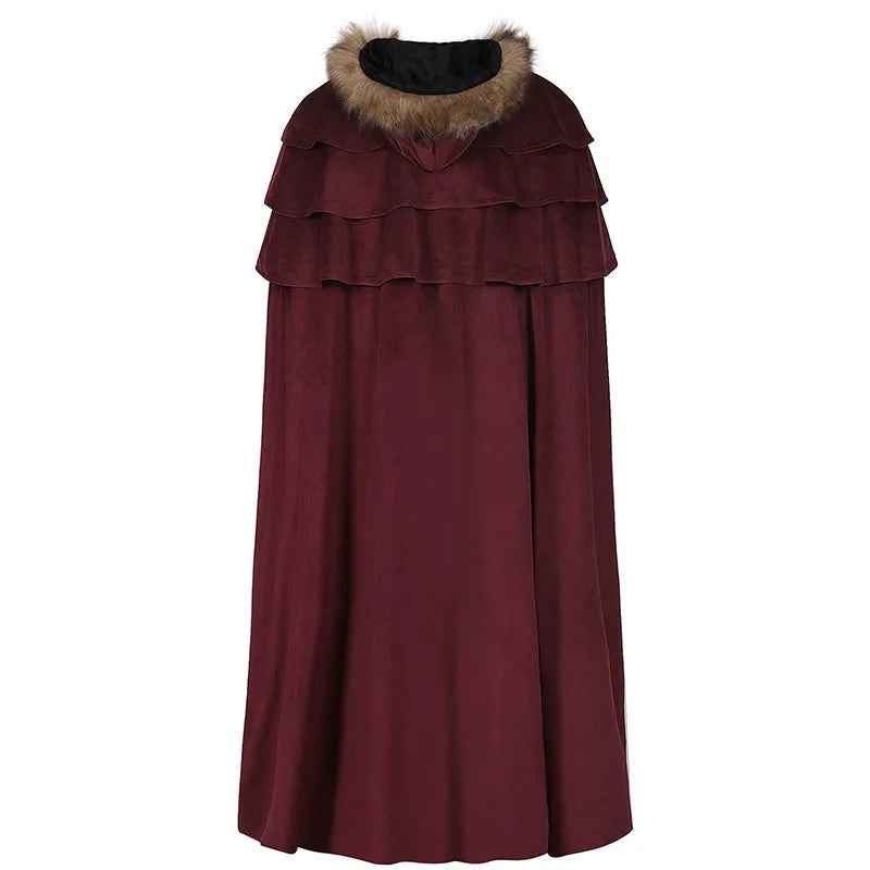 Halloween Unisex Dark Gothic Cloak Coat Cape Hooded Shawl Wizard Priest Robe - Big Tim's Magic Emporium