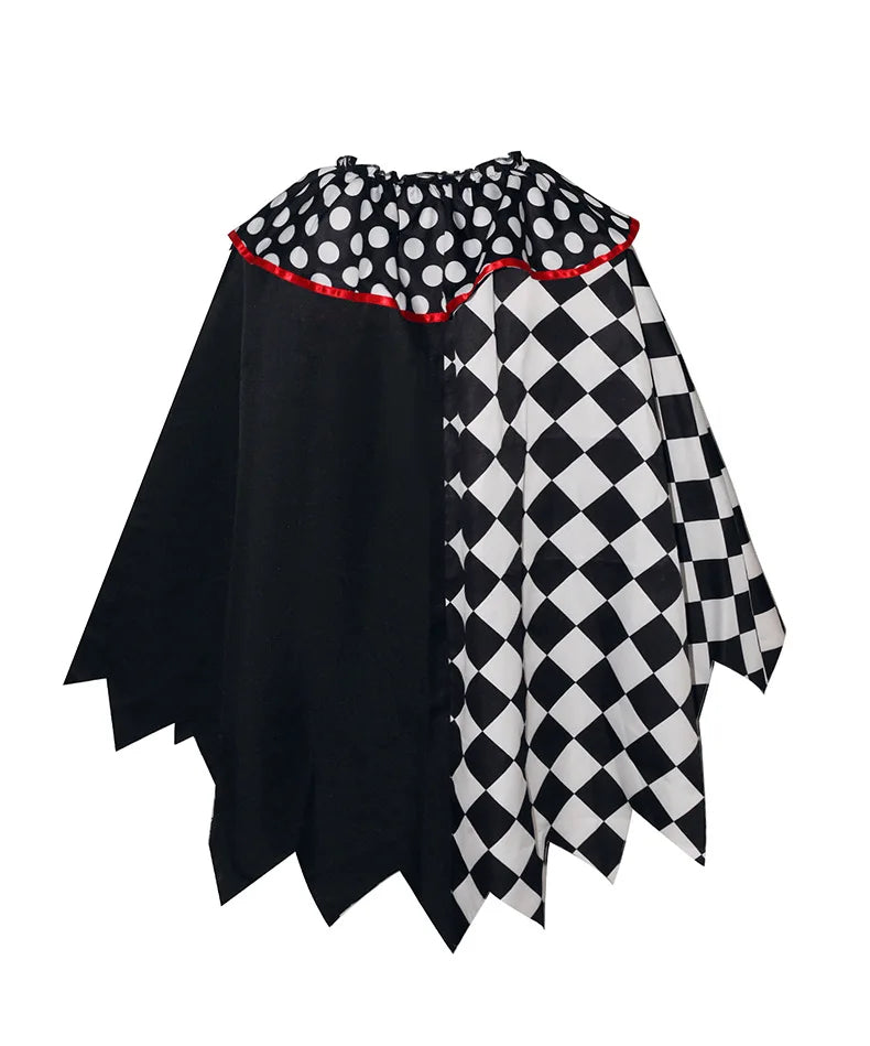 Horror Clown Cos Costume Halloween Women's Black and White Cloak Masquerade Adult Cosplay Role-playing Costume - Big Tim's Magic Emporium
