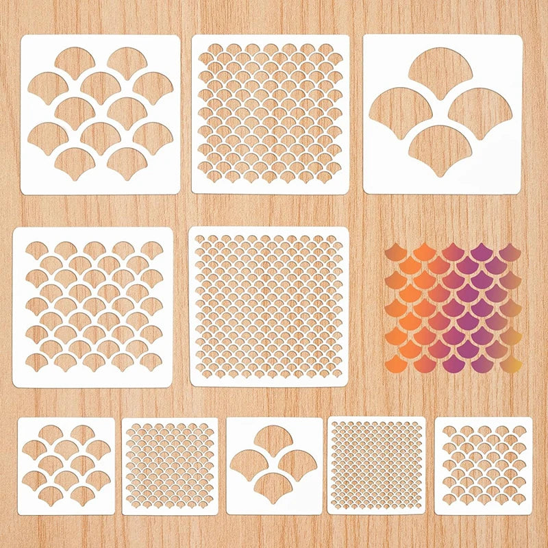Hot Sale Fish Scale Stencil Face Painting Stencils Stencils For Painting Makeup Stencil Reusable Face Paint Stencils