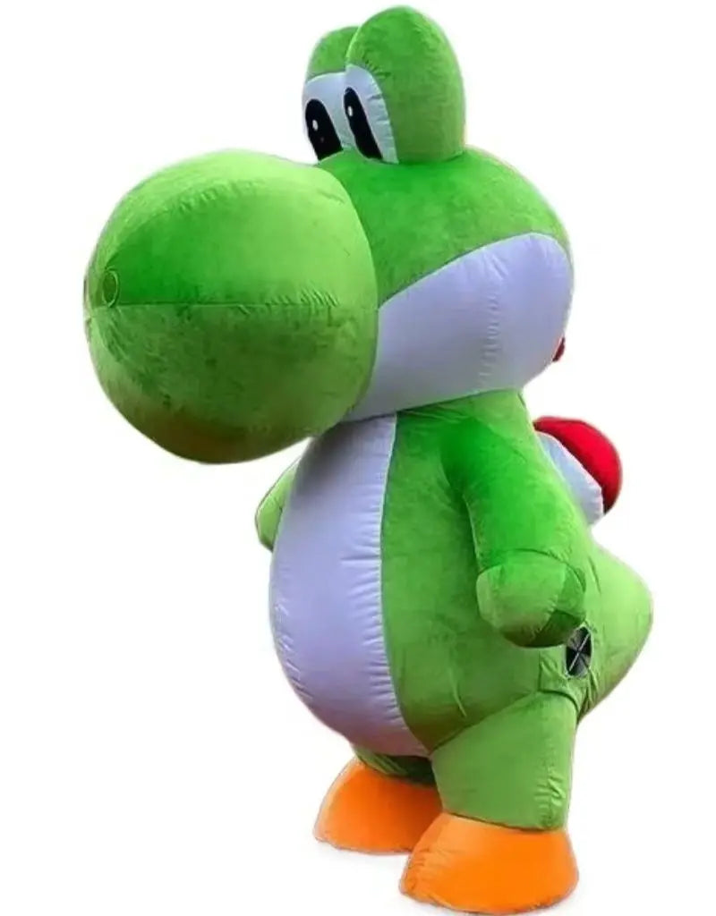 Inflatable Green Dinosaur Mascot Costume Funny Blow up Outfit for Halloween Christmas Carnival Party No Battery included