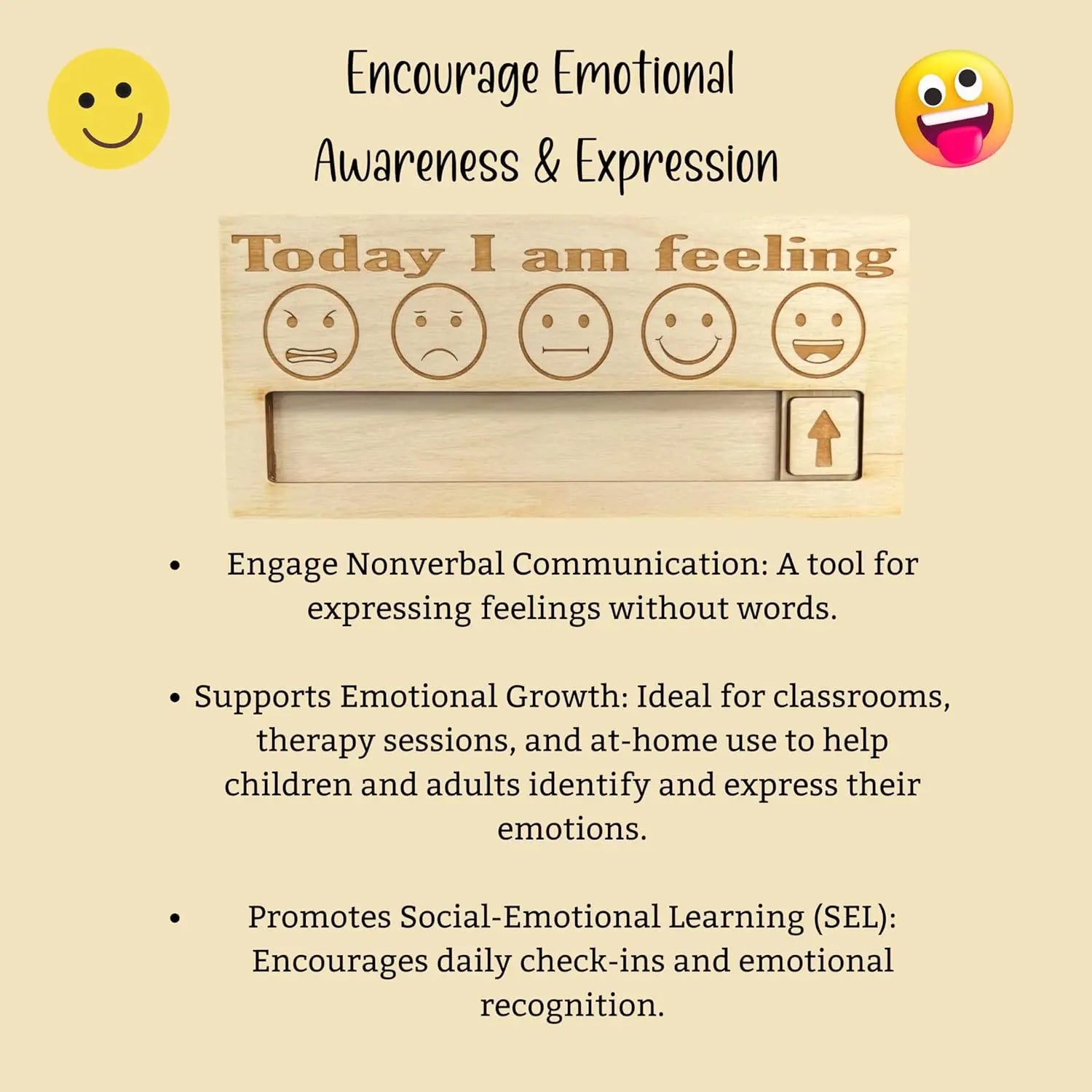 Emotions, Mood, Barometer, Personal Wooden Emotions, Cute Decorations, Christmas and Halloween Gifts, The Best Gifts for Friends - Big Tim's Magic Emporium
