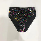 High-Waist Sequined Disco Briefs & Stage Performance Hot Pants