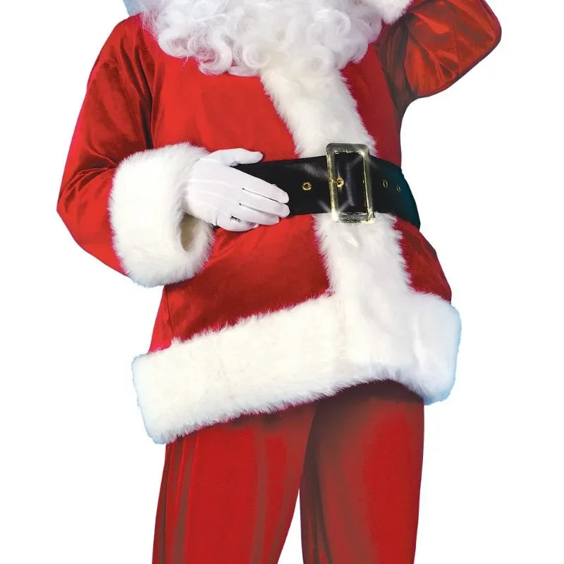 M-4XL Santa Claus Costume for Men Santa Suit Adults Mens Deluxe Professional Christmas Clause Outfit Xmas Cosplay Party Supplies - Big Tim's Magic Emporium