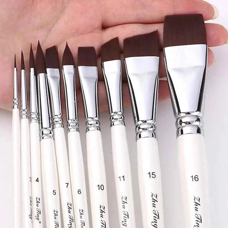 Body Pinting Face Body Art Paint Multifunctional Professional Paint Brushes Set Wooden Handle Nylon Brush Oil Painting Brushes